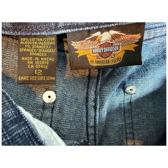 Harley Davidson Women's Jeans Size 30X32 Straight Jean Very Low-Rise Biker Moto - Picture 5 of 5